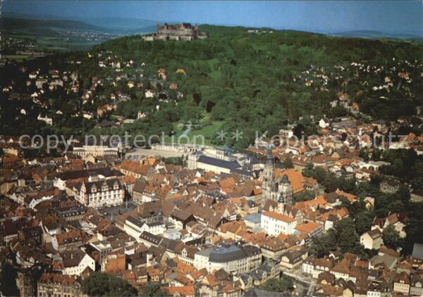 Coburg Stadtbild mit Veste Fliegeraufnahme