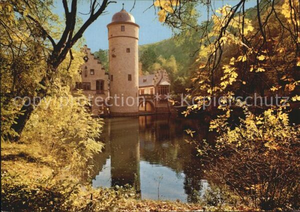 Mespelbrunn Wasserschloss Herbststimmung im Spessar