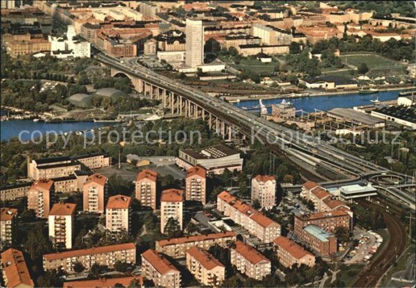Stockholm Flygvy Skanstullsbron Brücke Fliegerauf