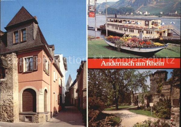 Andernach Gasse Burg Stadtmauer Dampfer Anlegeste