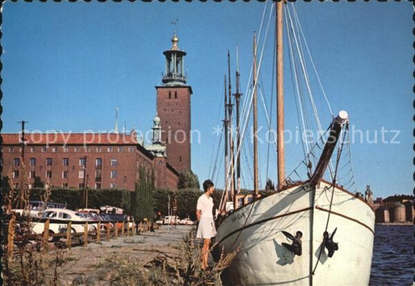 Stockholm Stadshuset Rathaus Segelschiff
