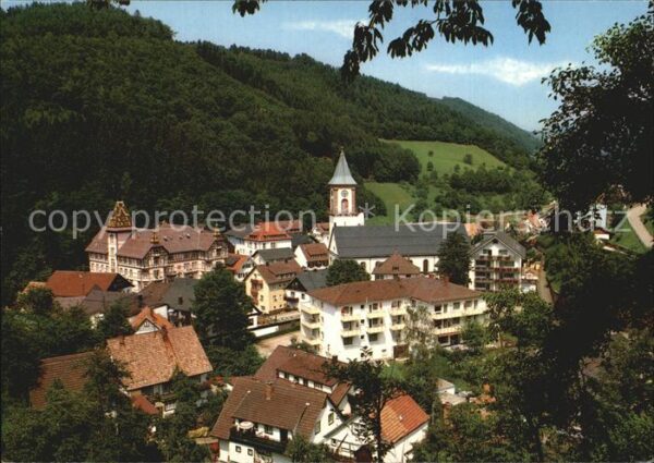 Bad Peterstal-Griesbach Ortsansicht mit Kirche Kneipp Mineralba