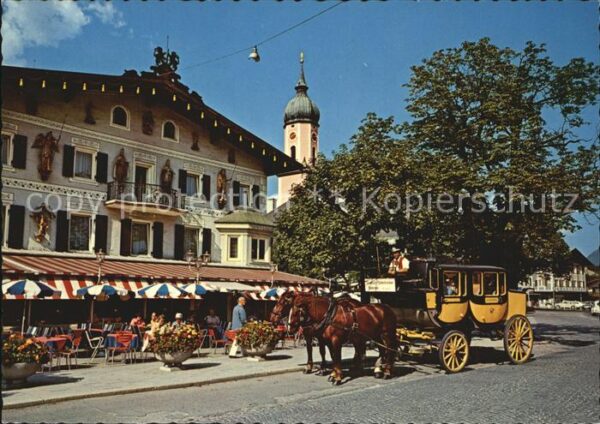 Garmisch-Partenkirchen Postkutsche Marienplatz Hotel Post Pfar