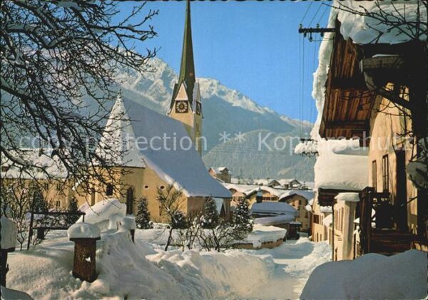 Abtenau Ortspartie bei der Kirche Wintersportpl
