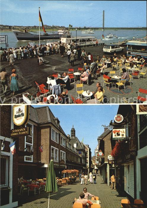 Duesseldorf Altstadt Fussgängerzone Strassencafe Rh