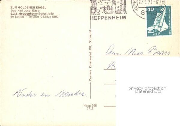 Heppenheim Bergstrasse Gasthaus Zum Goldenen Engel Fachwerkhäu – Bild 2