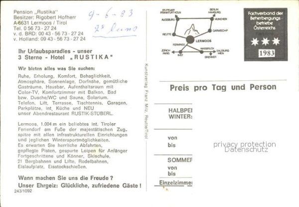 Lermoos Tirol Pension Rustika Hotel Restaurant – Bild 2