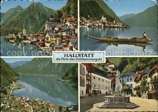 Hallstatt Austria Panorama Hallstätter See Alpen Brunnen