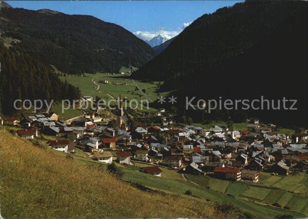 Nauders Tirol Ortsansicht mit Kirche Reschenpass Blic