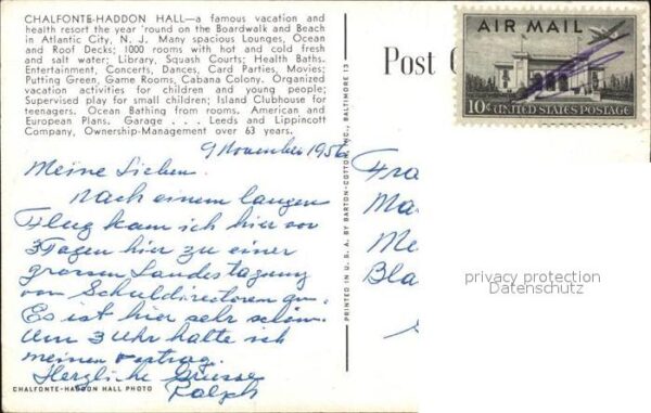 Atlantic City New Jersey Fliegeraufnahme Chalfonte Haddon Hall – Bild 2