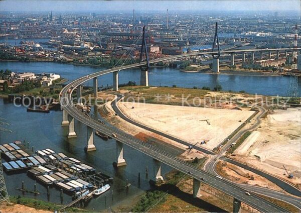 Hamburg Fliegeraufnahme Köhlbrandbrücke