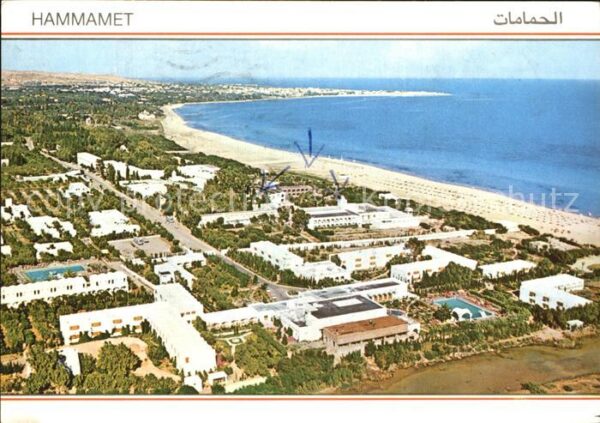 Hammamet Fliegeraufnahme Hotels am Strand