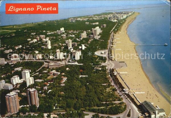 Lignano Pineta Fliegeraufnahme mit Strand