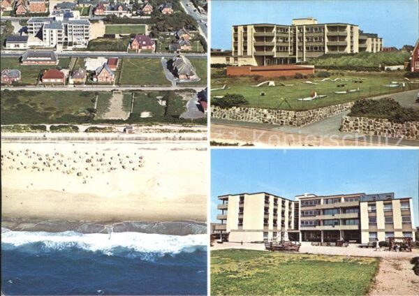 Westerland Sylt Kinderkurheim Fliegeraufnahme mit Stran