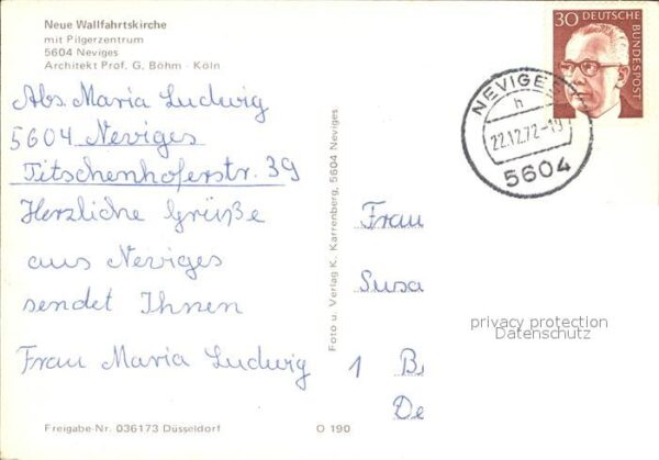 Neviges Velbert Fliegeraufnahme Neue Wallfahrtskirche A – Bild 2
