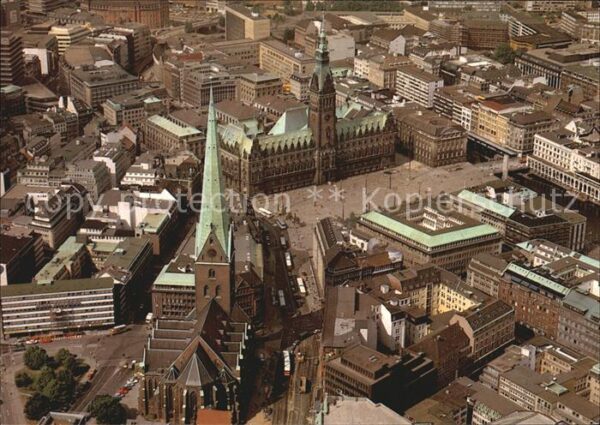 Hamburg St Petrikirche Rathaus Rathausmarkt Fli