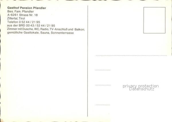 Strass Zillertal Gasthof Pension Pfandler – Bild 2