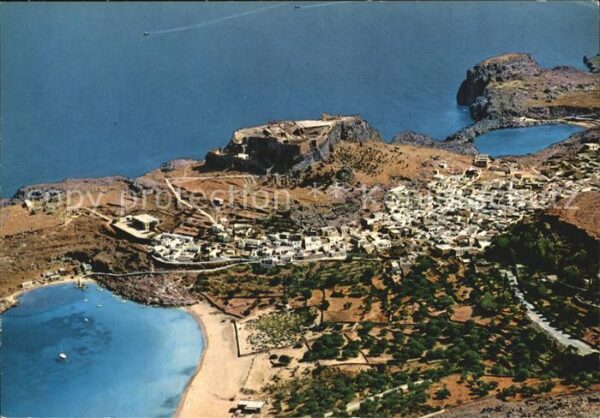 Rhodos Rhodes Aegaeis Blick auf Lindos