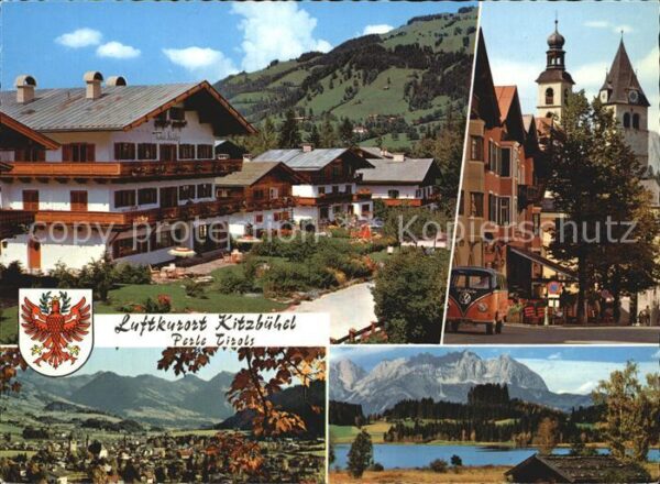 Kitzbuehel Tirol Strassenpartie mit Haus Toni Sailer Sta