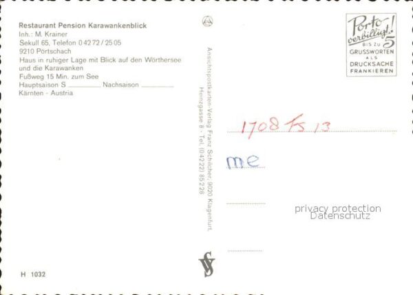 Poertschach Woerthersee Pension Karawankenblick Gastraum Parkpl – Bild 2