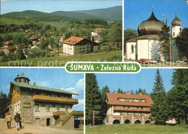 Zelezna Ruda Markt Eisenstein Celkovy pohled Barockni kostelik s cibu