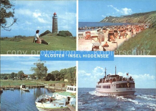 Kloster Hiddensee Leuchtturm Strand Am Hafen Ausflugsdamp