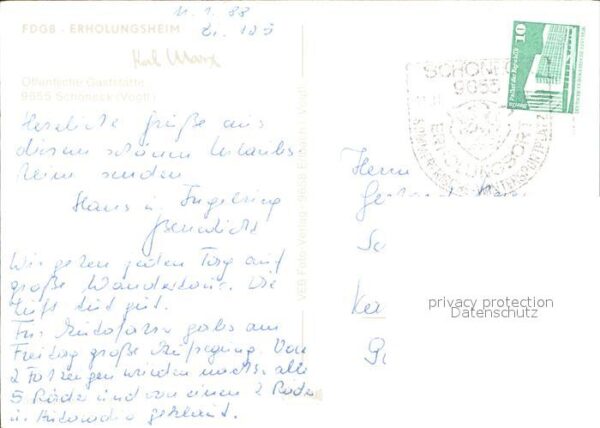 Schoeneck Vogtland FDGB Erholungsheim Karl Marx Speisesaal – Bild 2