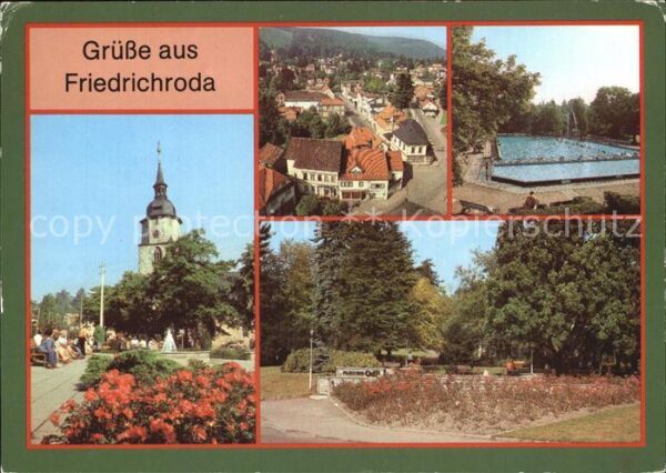 Friedrichroda Teilansicht Blick vom Kirchturm Waldbad