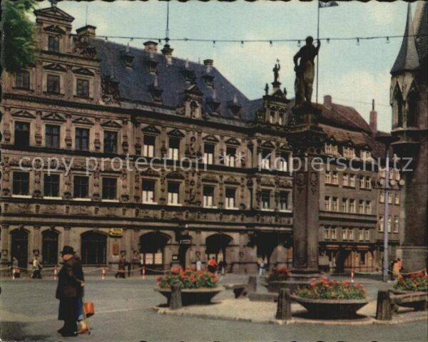 Erfurt Fischmarkt mit Gildehaus und Roland