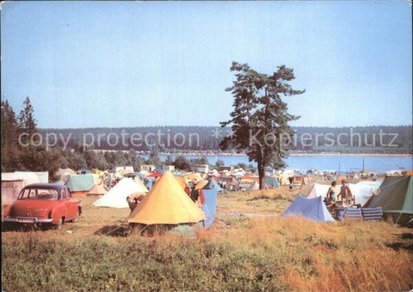 Ehrenfriedersdorf Erzgebirge Greifenbachstauweiher mit Campingplatz
