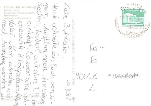 Frohnau Annaberg HO Gaststätte Volkskunstgalerie Hammerw – Bild 2