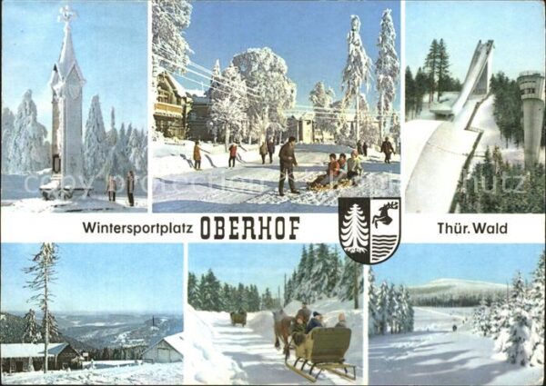 Oberhof Thueringen Winteridylle Sprungschanze Pferdeschlit