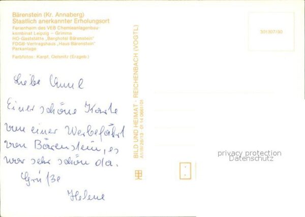 Baerenstein Annaberg-Buchholz Ferienheim VEB Leipzig Grimma HOG Bergh – Bild 2