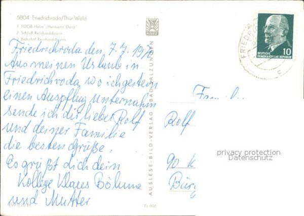 Friedrichroda FDGB Erholungsheim Hermann Danz Schloss – Bild 2
