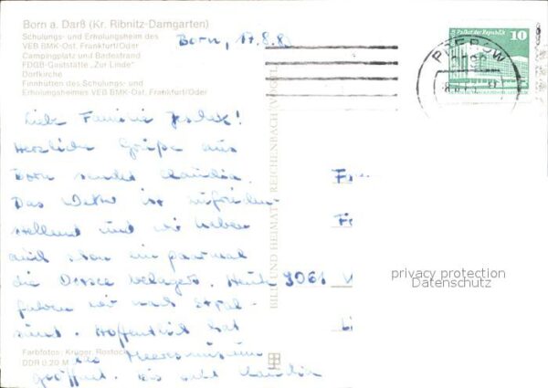 Born Darss Erholungsheim des VEB Frankfurt Oder Ca – Bild 2