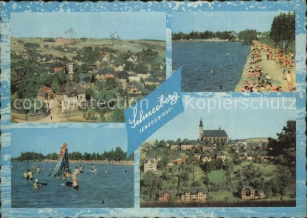 Schneeberg Erzgebirge Neustädtel Filzteich Badestrand Kirche