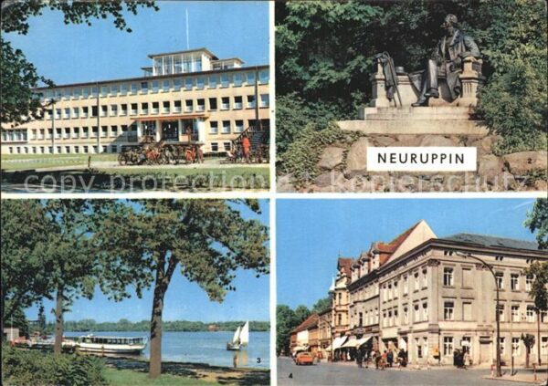 Neuruppin Poliklinik Fontane Denkmal Dampferanleg