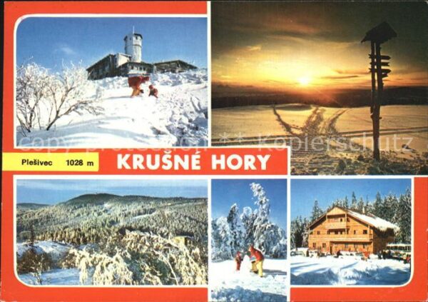 Krusne Hory Plesivec Winterpanorama Erzgebirge Berg