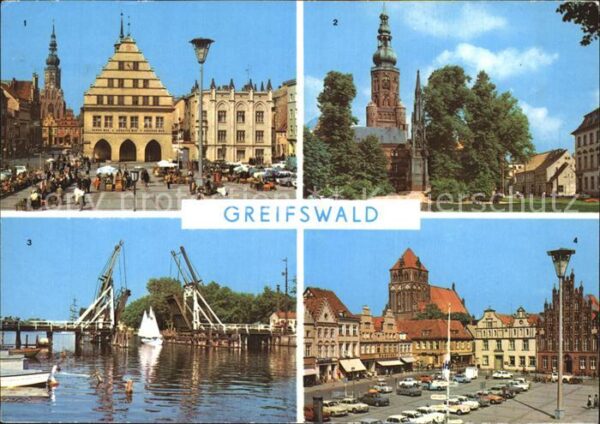 Greifswald Mecklenburg Vorpommern Rathaus Nikolaidom Wiecker Brücke Platz