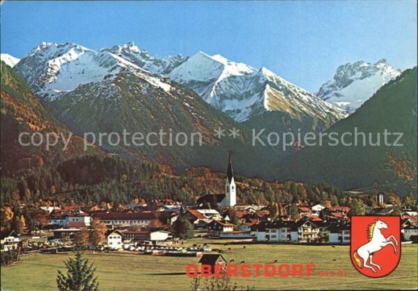 Oberstdorf Ortsansicht Luftkurort mit Kirche Allgä