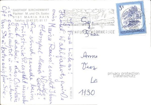 Maria Rain Kaernten Gasthof Kirchenwirt Gartenrestaurant Ki – Bild 2