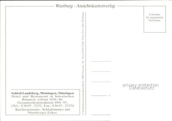 Meiningen Thueringen Schloss Landsberg Hotel und Restaurant – Bild 2