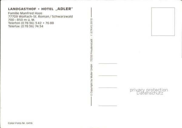 St Roman Wolfach Landgasthof Hotel Adler Kirche Rehe – Bild 2