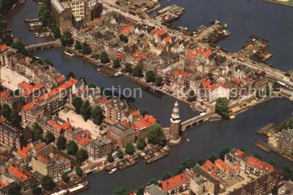 Amsterdam Niederlande Montelbaanstoren en omgeving Luchtopnam