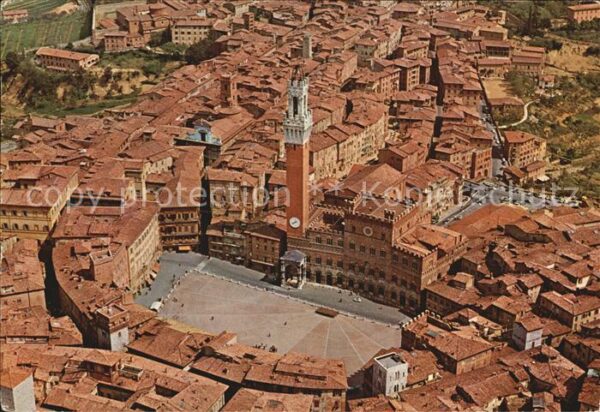 Siena Piazza Il Campo Palazzo Pubblico veduta