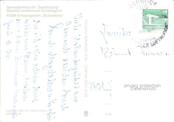 Gernrode Harz FDGB Erholungsheim Stubenberg – Bild 2