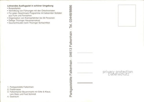 Falkenhain Altenburg Parkgaststätte Freiterrasse Bauernmarkt – Bild 2
