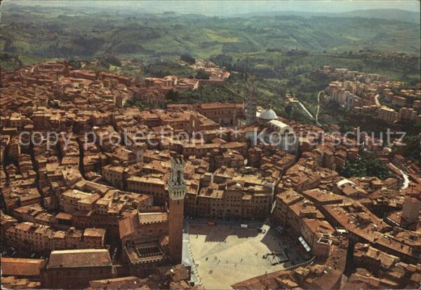 Siena Piazza del Campo Palazzo Pubblico vedut
