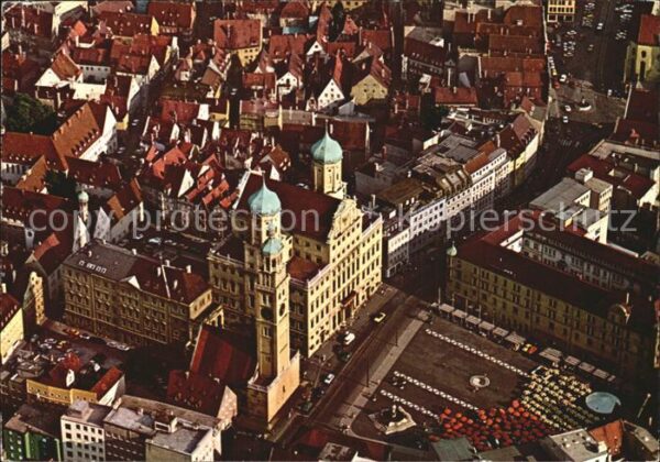 Augsburg Rathaus Perlachturm Fliegeraufnahme