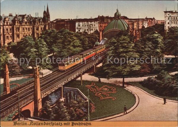 Alt Berlin Nollendorfplatz mit Hochbahn Kunstkarte